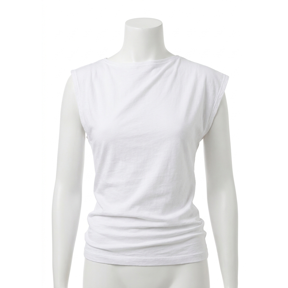NEW AGOLDE beth cap sleeve tee in white